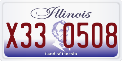 IL license plate X330508
