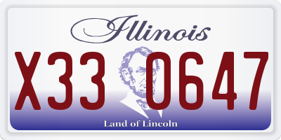 IL license plate X330647