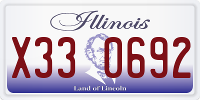 IL license plate X330692