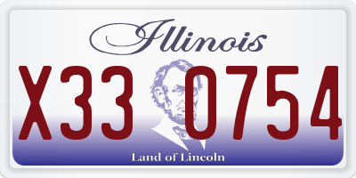IL license plate X330754