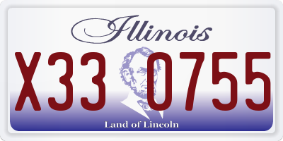 IL license plate X330755