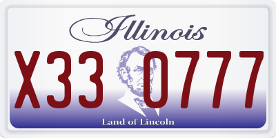 IL license plate X330777