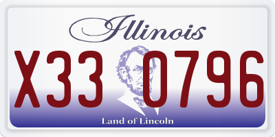 IL license plate X330796