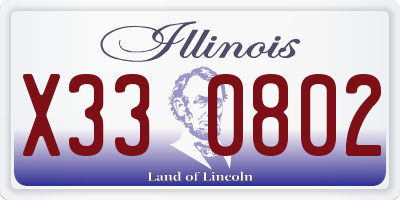 IL license plate X330802