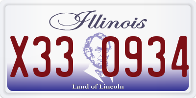 IL license plate X330934