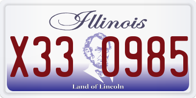 IL license plate X330985