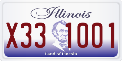 IL license plate X331001
