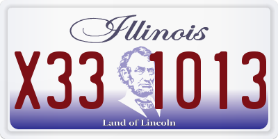 IL license plate X331013