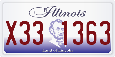 IL license plate X331363