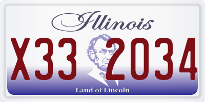 IL license plate X332034