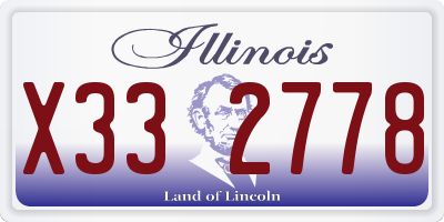 IL license plate X332778