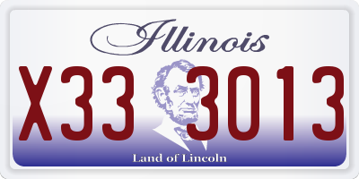 IL license plate X333013
