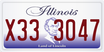 IL license plate X333047