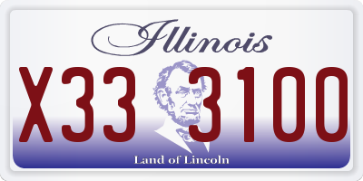 IL license plate X333100
