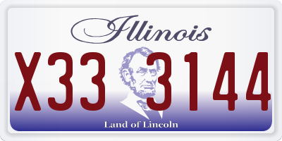 IL license plate X333144