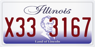 IL license plate X333167