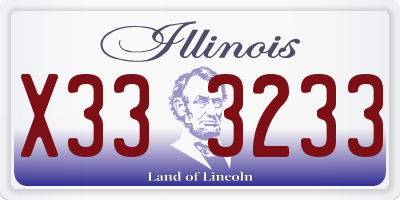 IL license plate X333233