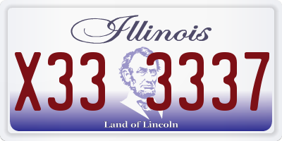 IL license plate X333337