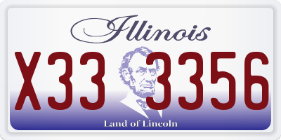 IL license plate X333356