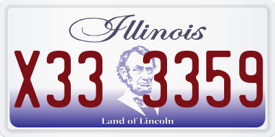 IL license plate X333359