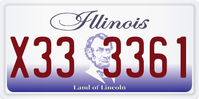IL license plate X333361