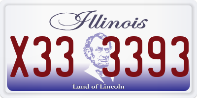 IL license plate X333393