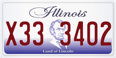 IL license plate X333402