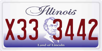 IL license plate X333442