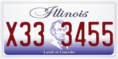 IL license plate X333455