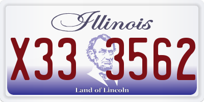 IL license plate X333562