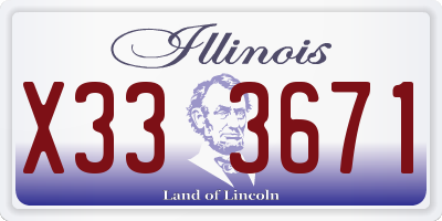 IL license plate X333671
