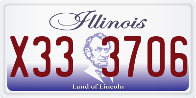IL license plate X333706