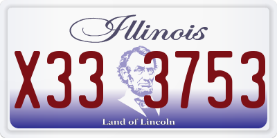 IL license plate X333753