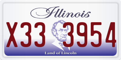 IL license plate X333954