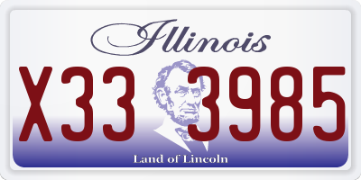 IL license plate X333985
