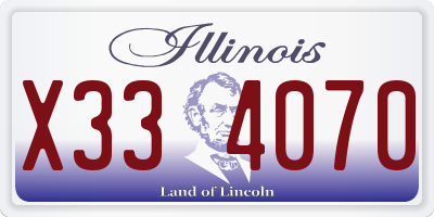 IL license plate X334070