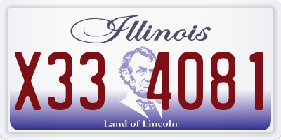 IL license plate X334081