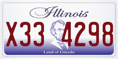 IL license plate X334298