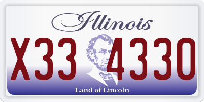 IL license plate X334330