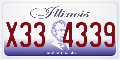 IL license plate X334339