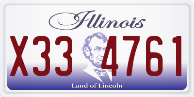 IL license plate X334761
