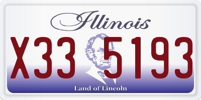 IL license plate X335193