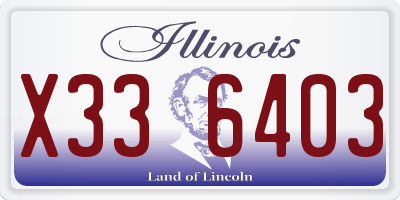 IL license plate X336403