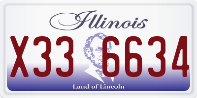 IL license plate X336634