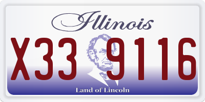 IL license plate X339116