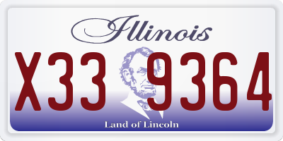 IL license plate X339364