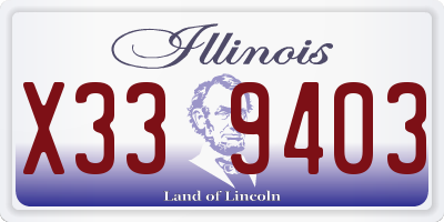 IL license plate X339403