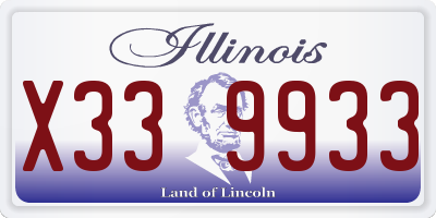 IL license plate X339933