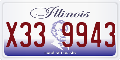 IL license plate X339943