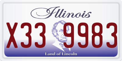 IL license plate X339983